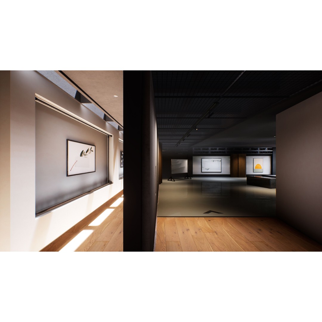 Twilight Courtyard Gallery Place 3D Model – Immersive VR Interior, Unreal Engine - View 5