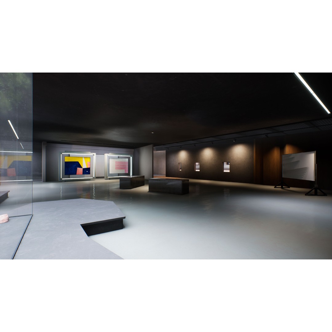 Twilight Courtyard Gallery Place 3D Model – Immersive VR Interior, Unreal Engine - View 6