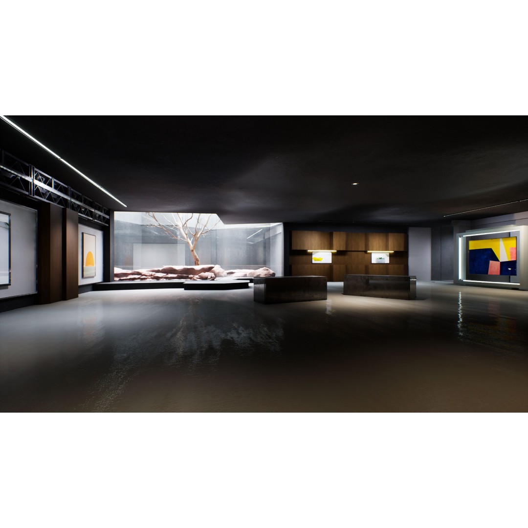 Twilight Courtyard Gallery Place 3D Model – Immersive VR Interior, Unreal Engine - View 7