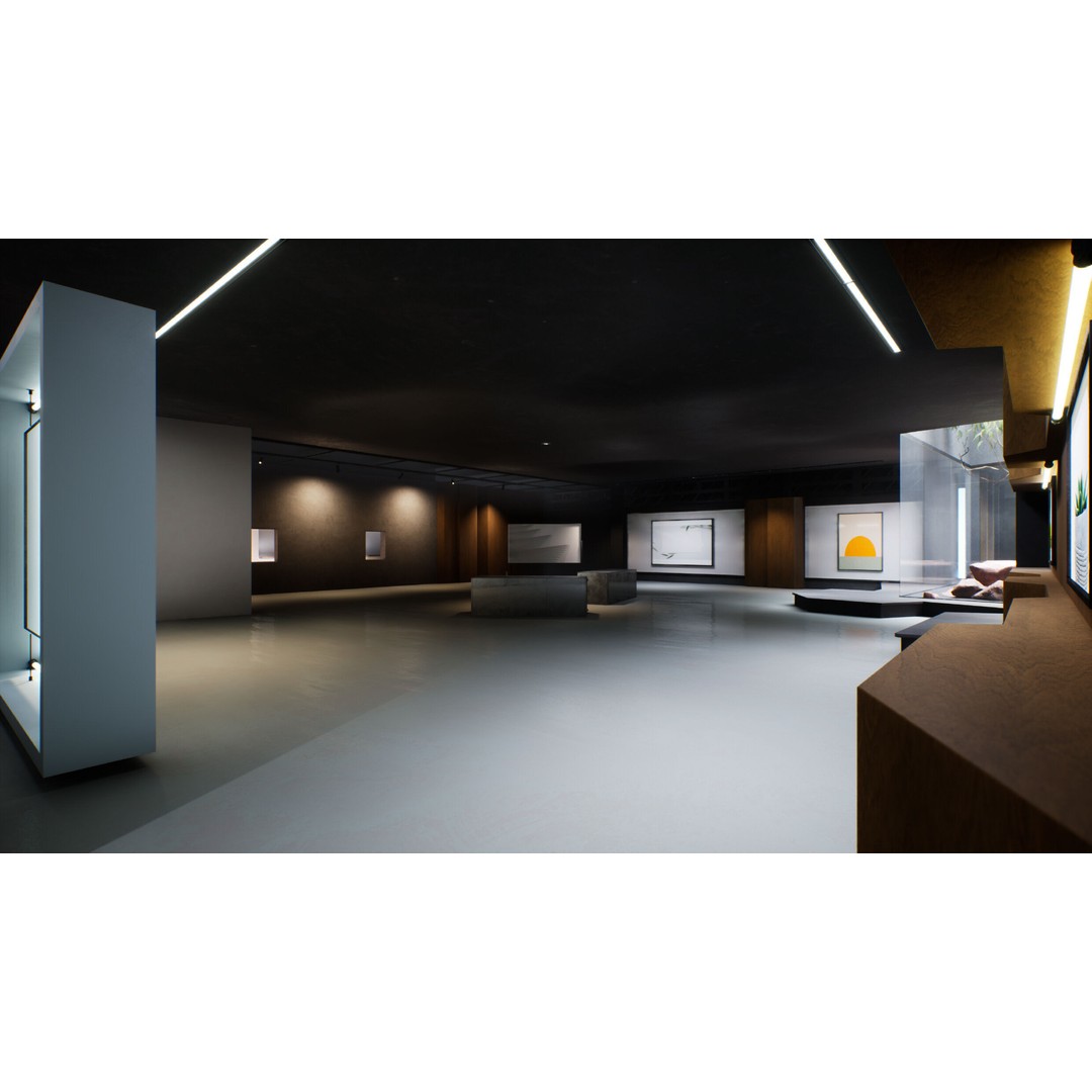 Twilight Courtyard Gallery Place 3D Model – Immersive VR Interior, Unreal Engine - View 8