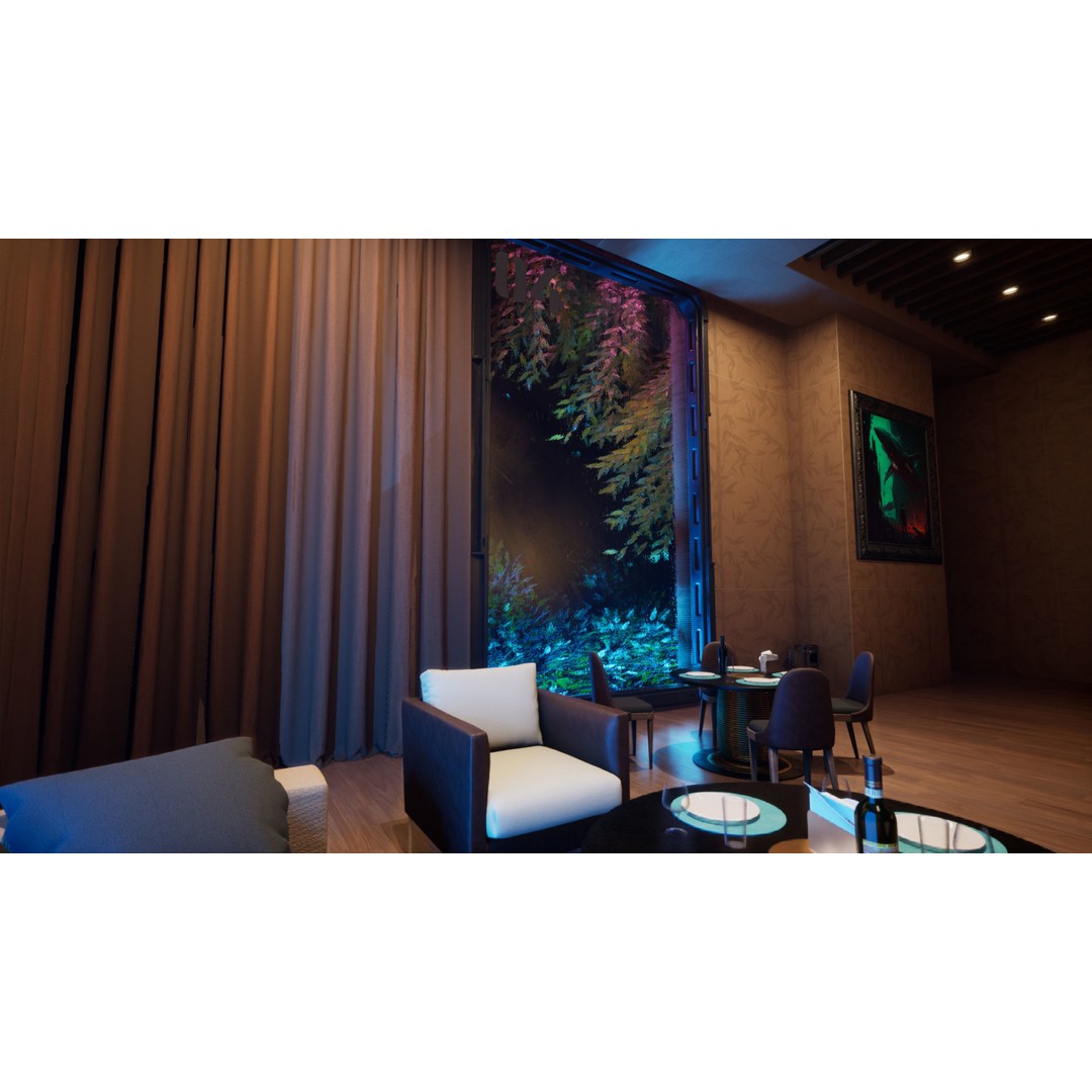 Contemporary Restaurant 3D Model – Low Poly Game Asset, FBX - View 12