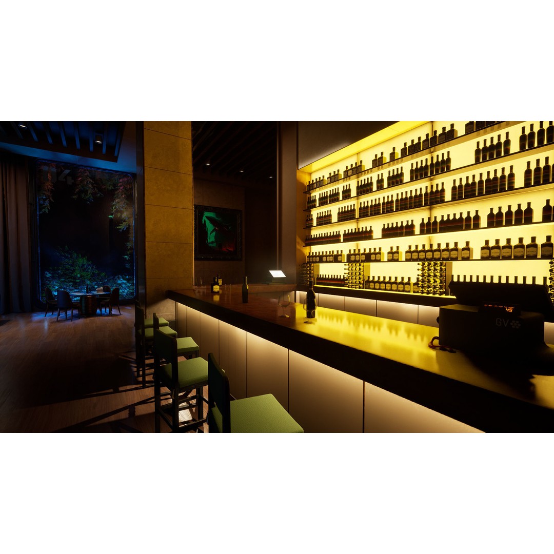 Contemporary Restaurant 3D Model – Low Poly Game Asset, FBX - View 19