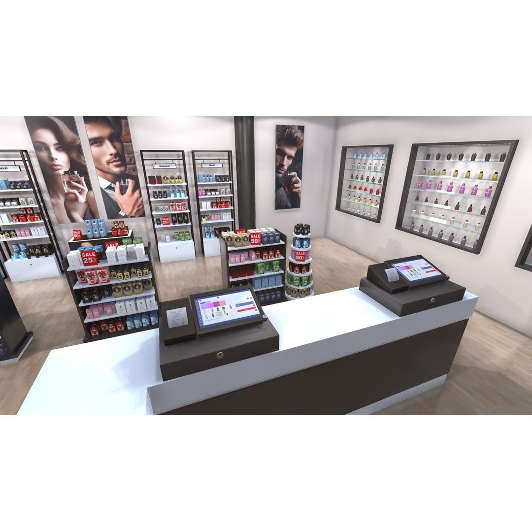 Perfumery Store 3D Model – Low Poly Interior Asset, FBX
