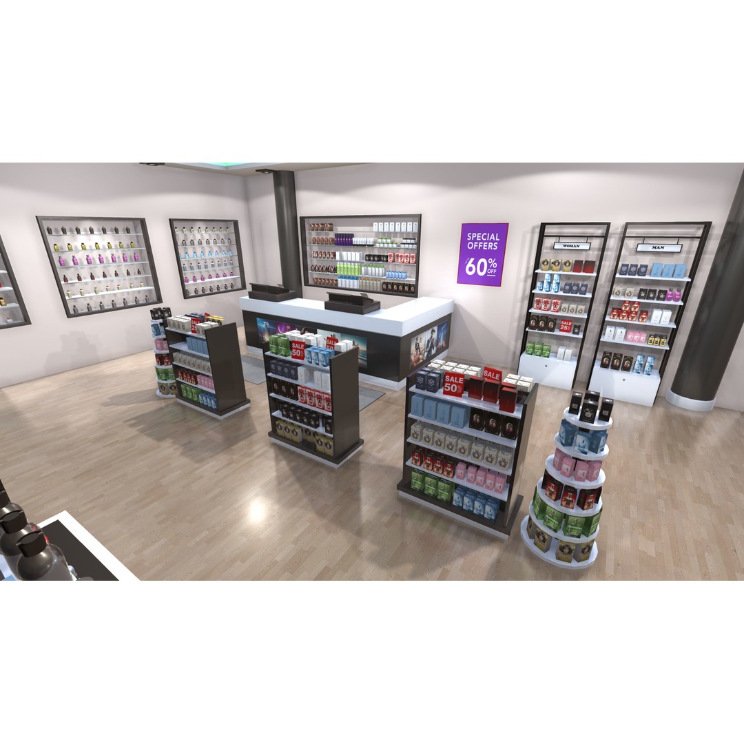 Perfumery Store 3D Model – Low Poly Interior Asset, FBX - View 10
