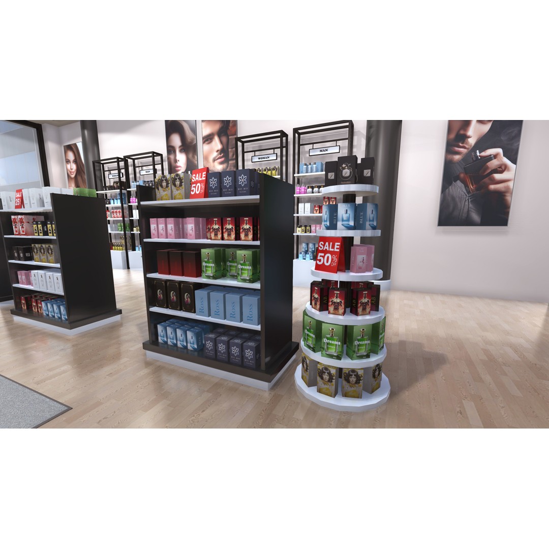 Perfumery Store 3D Model – Low Poly Interior Asset, FBX - View 4