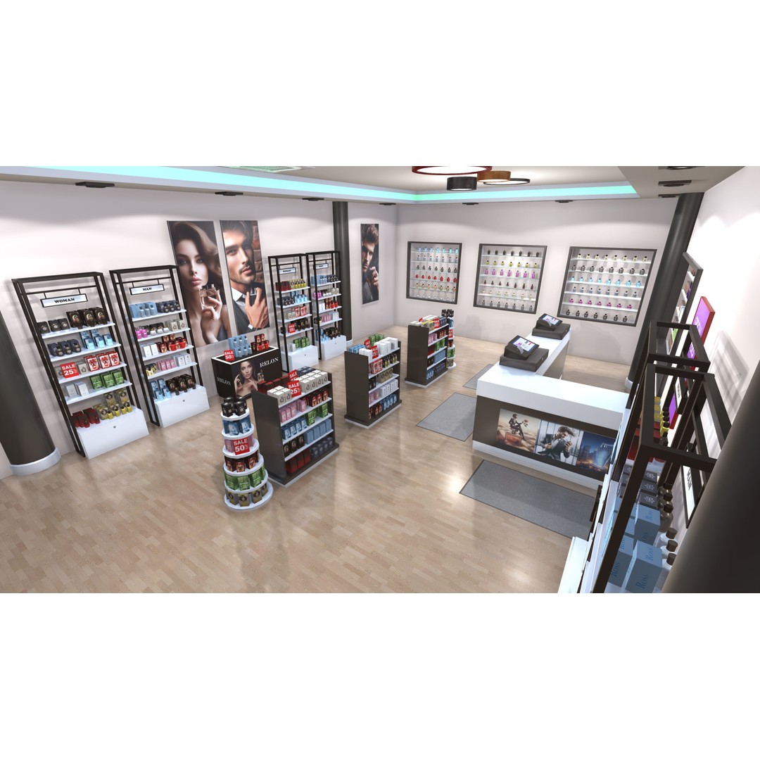 Perfumery Store 3D Model – Low Poly Interior Asset, FBX - View 6