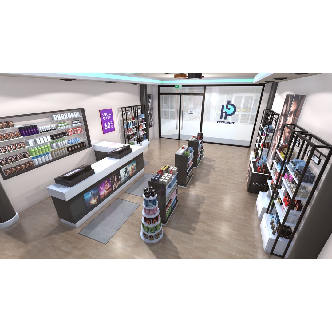 Perfumery Store 3D Model – Low Poly Interior Asset, FBX - View 7
