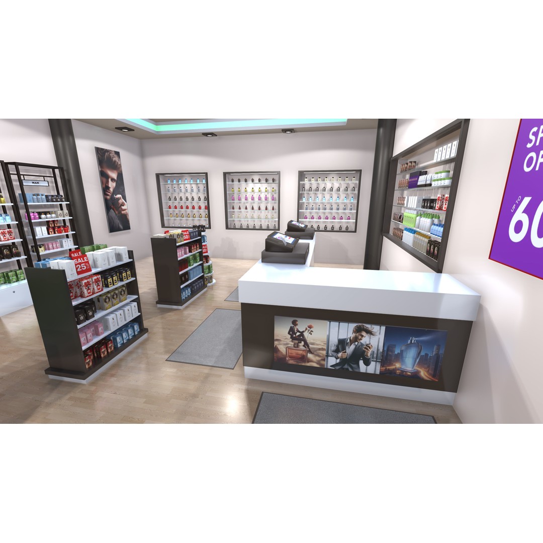 Perfumery Store 3D Model – Low Poly Interior Asset, FBX - View 8