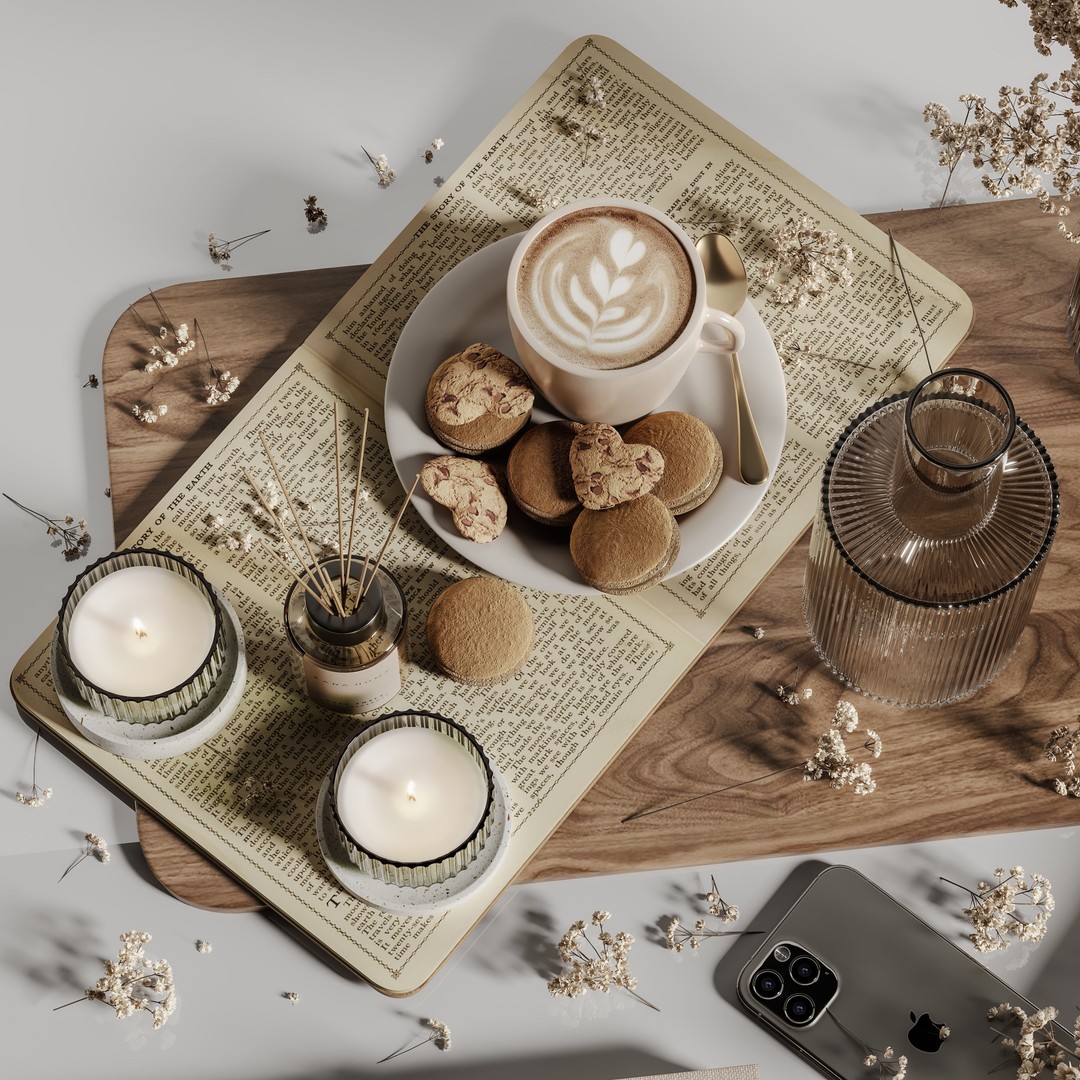 Decorative Set 3D Model – Contemporary Home Decor, Vray & Corona Formats - View 4