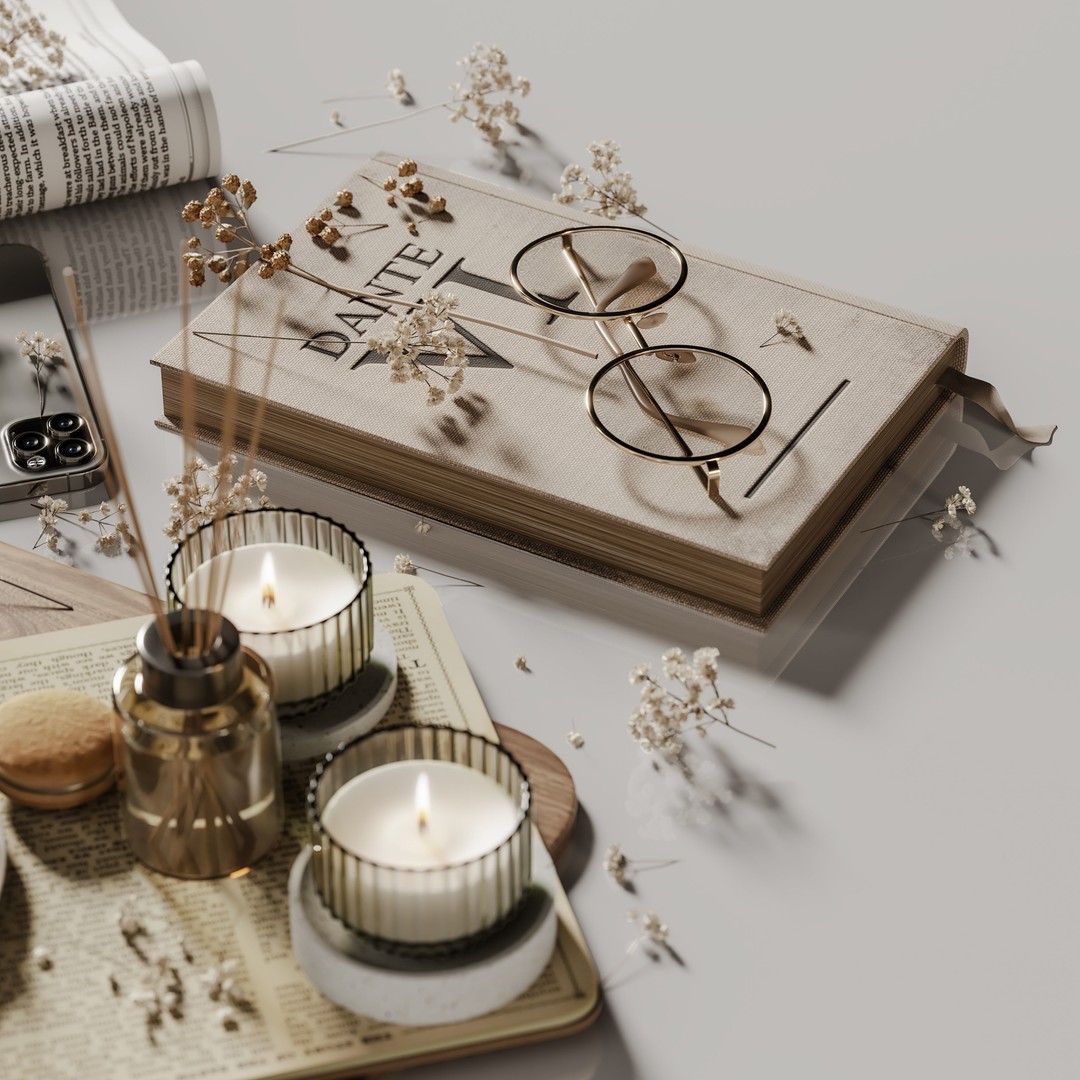 Decorative Set 3D Model – Contemporary Home Decor, Vray & Corona Formats - View 5