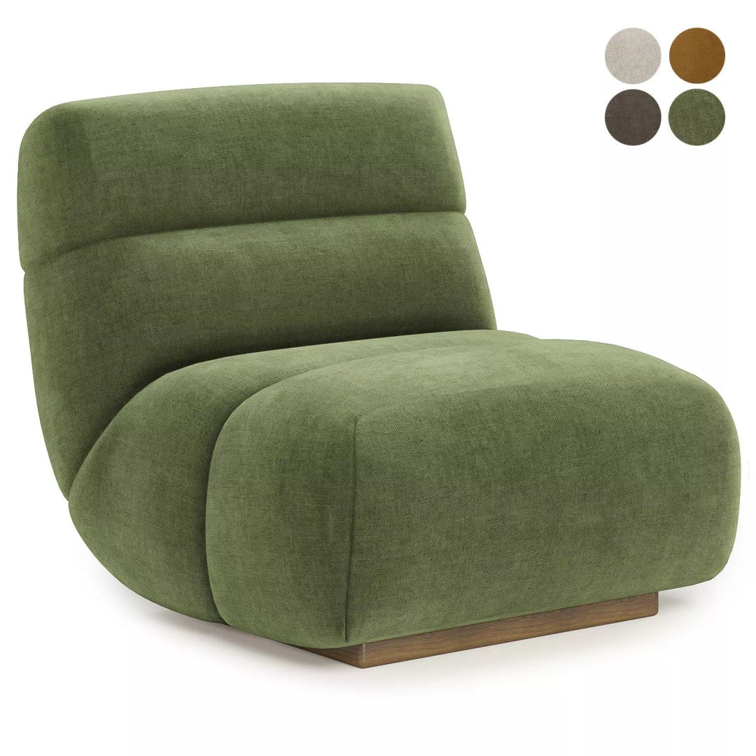 Sereno Armchair 3D Model – Modern Fabric Chair with Textures - View 2