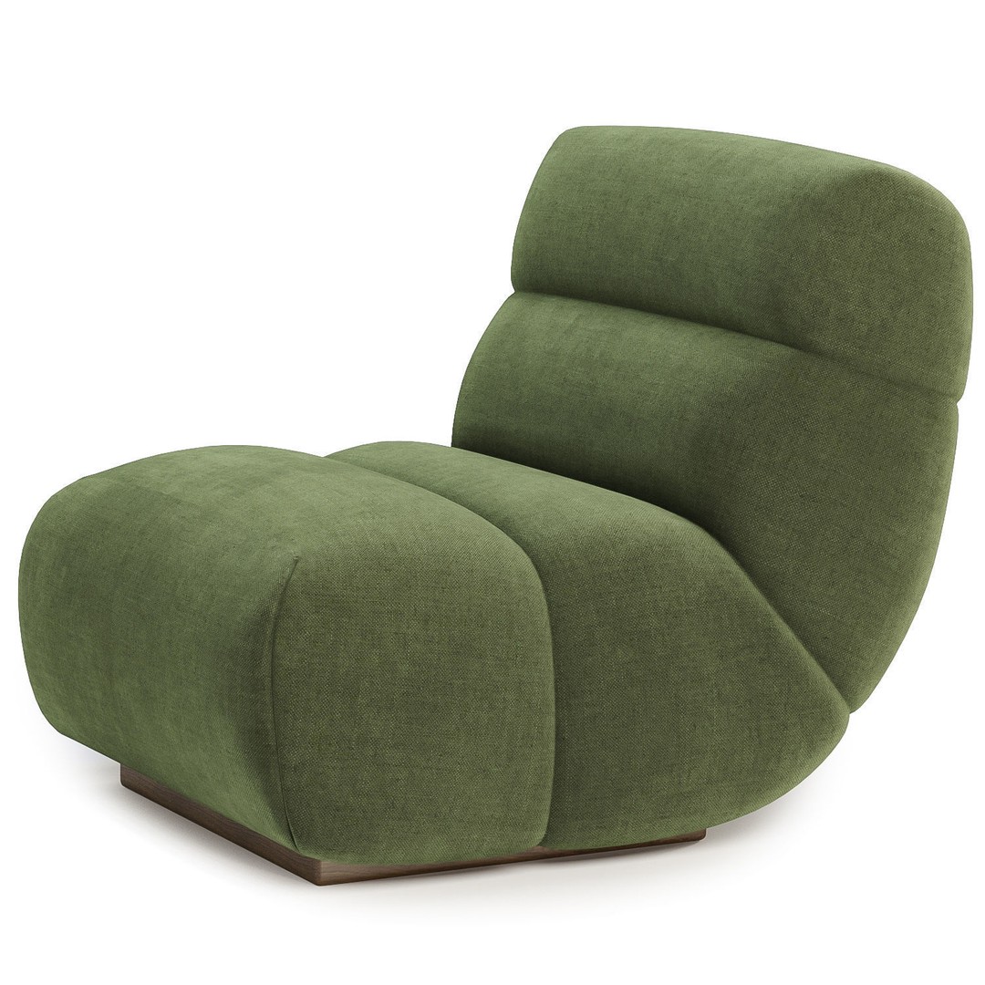 Sereno Armchair 3D Model – Modern Fabric Chair with Textures - View 6
