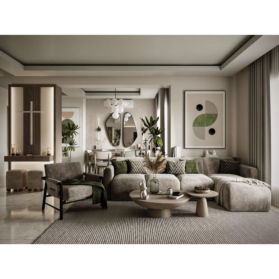 Modern Apartment Interior 3D Model – Luxurious Living Space, Corona Render - View 2