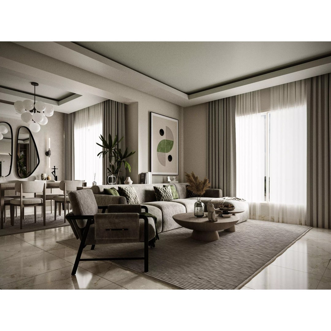 Modern Apartment Interior 3D Model – Luxurious Living Space, Corona Render - View 3