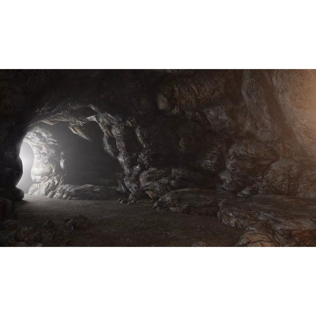 Cave Interior Tileset 3D Model – Low Poly Game Ready Asset, FBX - View 2