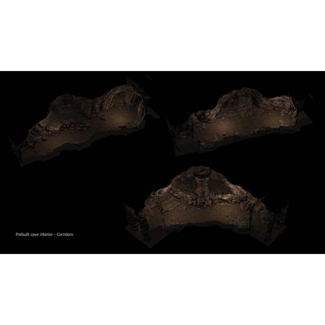 Cave Interior Tileset 3D Model – Low Poly Game Ready Asset, FBX - View 5
