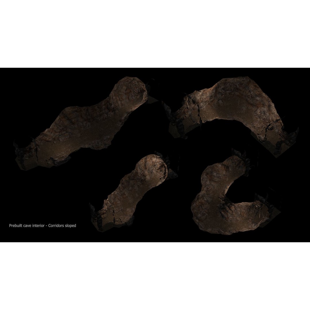 Cave Interior Tileset 3D Model – Low Poly Game Ready Asset, FBX - View 6
