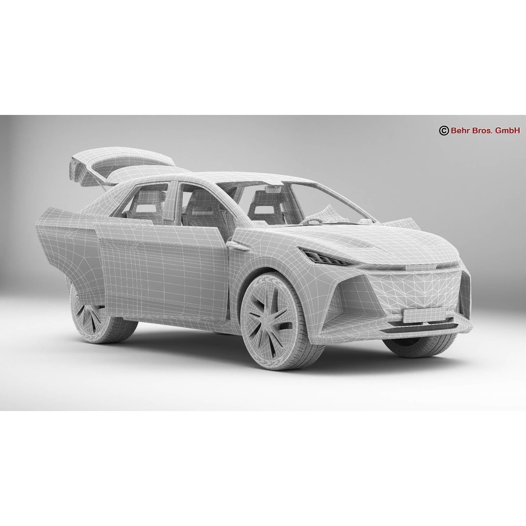 Generic Future EV SUV 3D Model – High Poly Animated Vehicle, FBX/OBJ - View 19