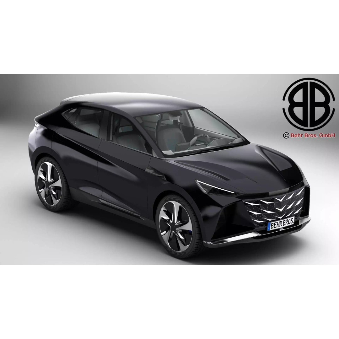 Generic Future EV SUV 3D Model – High Poly Animated Vehicle, FBX/OBJ - View 2