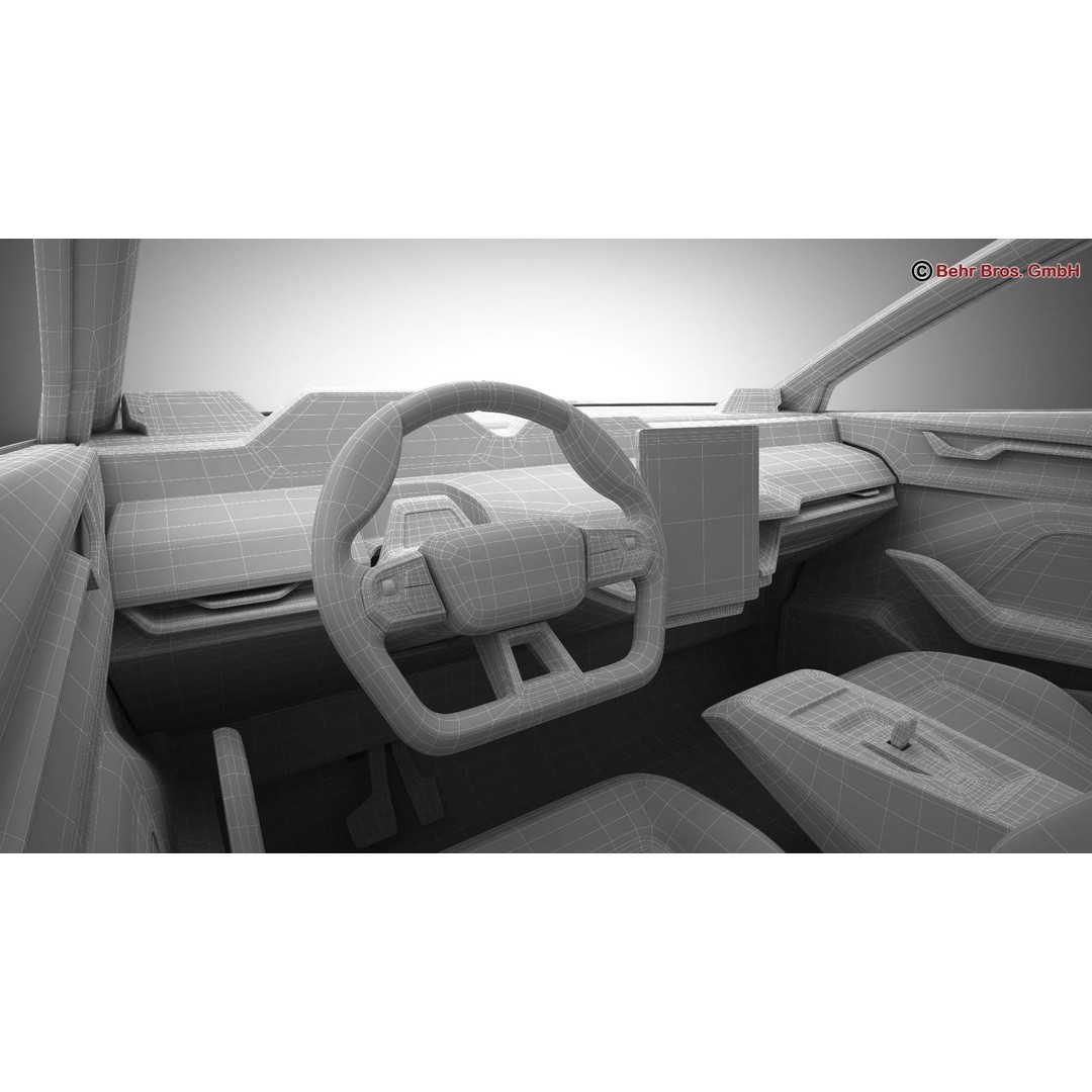 Generic Future EV SUV 3D Model – High Poly Animated Vehicle, FBX/OBJ - View 29