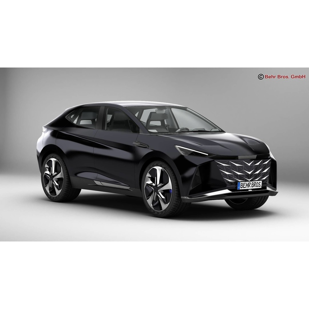 Generic Future EV SUV 3D Model – High Poly Animated Vehicle, FBX/OBJ - View 3