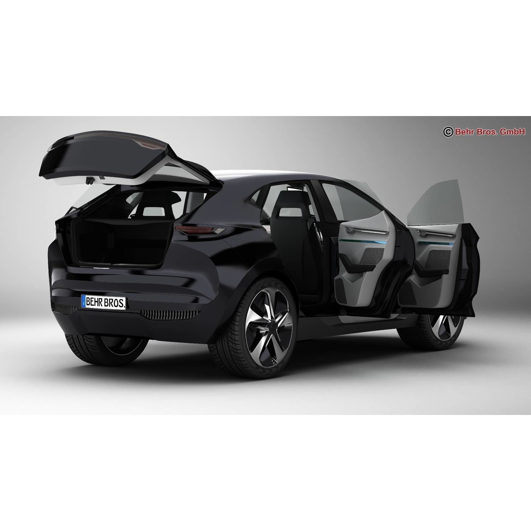 Generic Future EV SUV 3D Model – High Poly Animated Vehicle, FBX/OBJ - View 6
