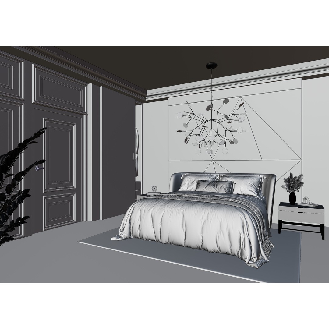 Photorealistic Bedroom 3D Model – High Poly Interior Scene, Blender - View 13
