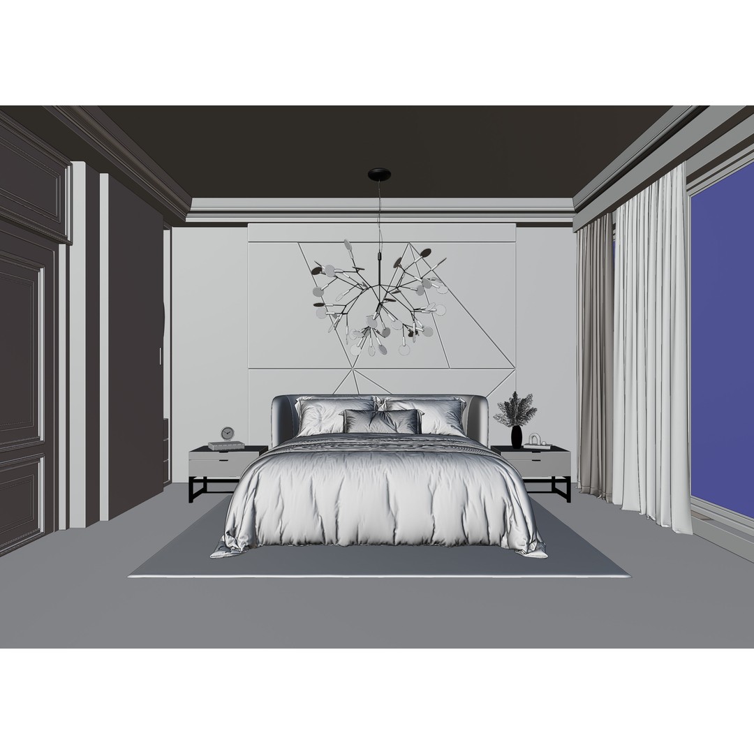 Photorealistic Bedroom 3D Model – High Poly Interior Scene, Blender - View 15