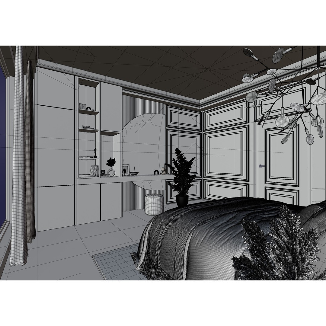 Photorealistic Bedroom 3D Model – High Poly Interior Scene, Blender - View 16