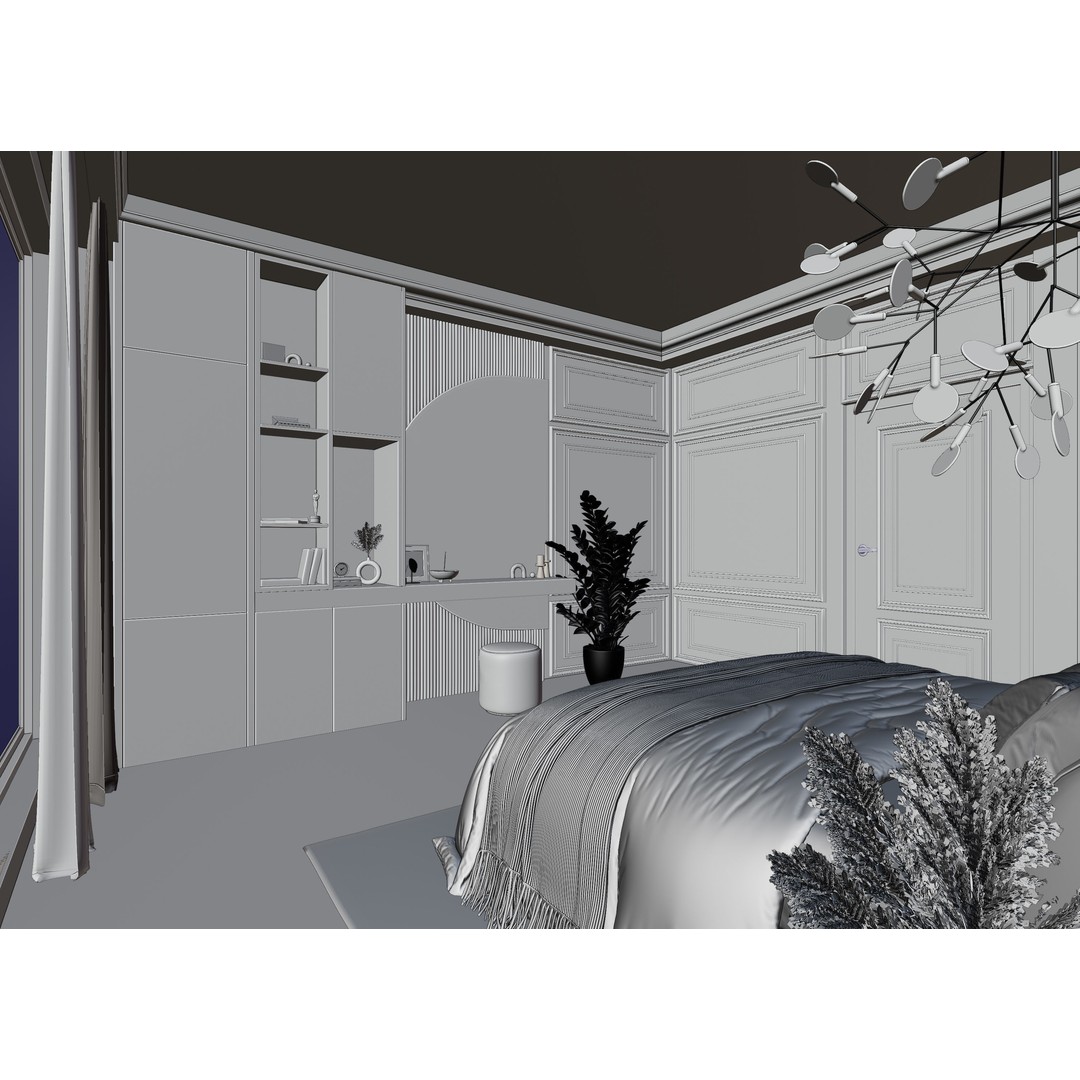 Photorealistic Bedroom 3D Model – High Poly Interior Scene, Blender - View 17