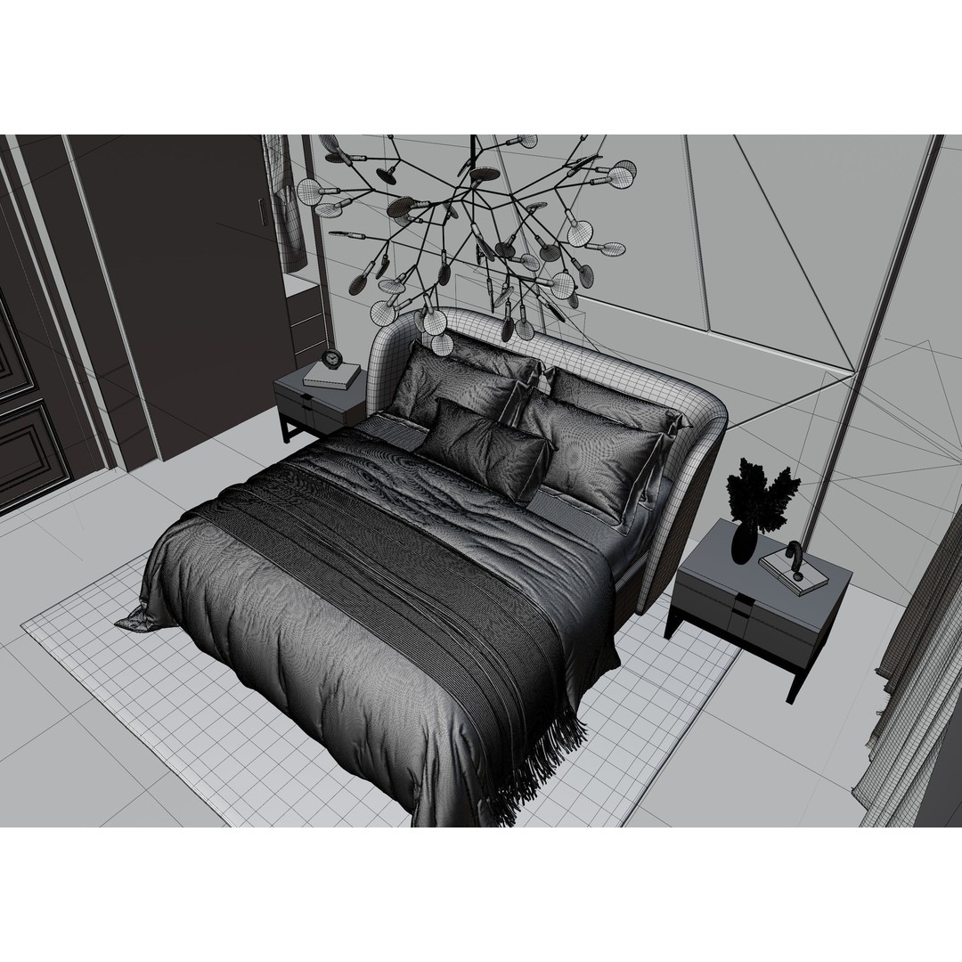 Photorealistic Bedroom 3D Model – High Poly Interior Scene, Blender - View 22