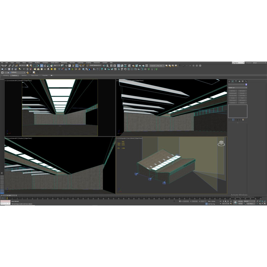 Low Poly Interior Hangar 3D Model – Game Ready PBR Asset, FBX, OBJ - View 5