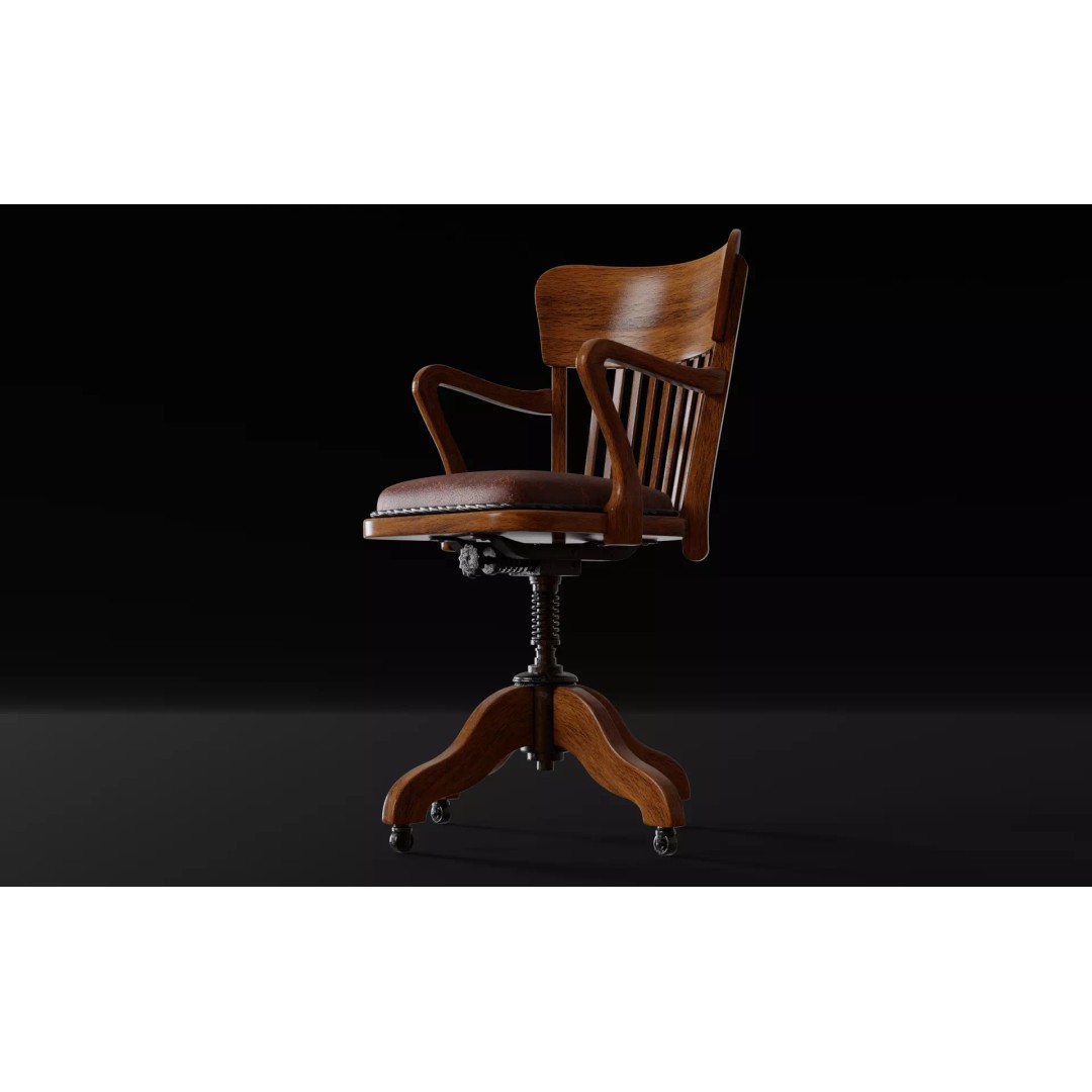Office Chair 3D Model – Classic Design with PBR Textures, FBX, Blender - View 2