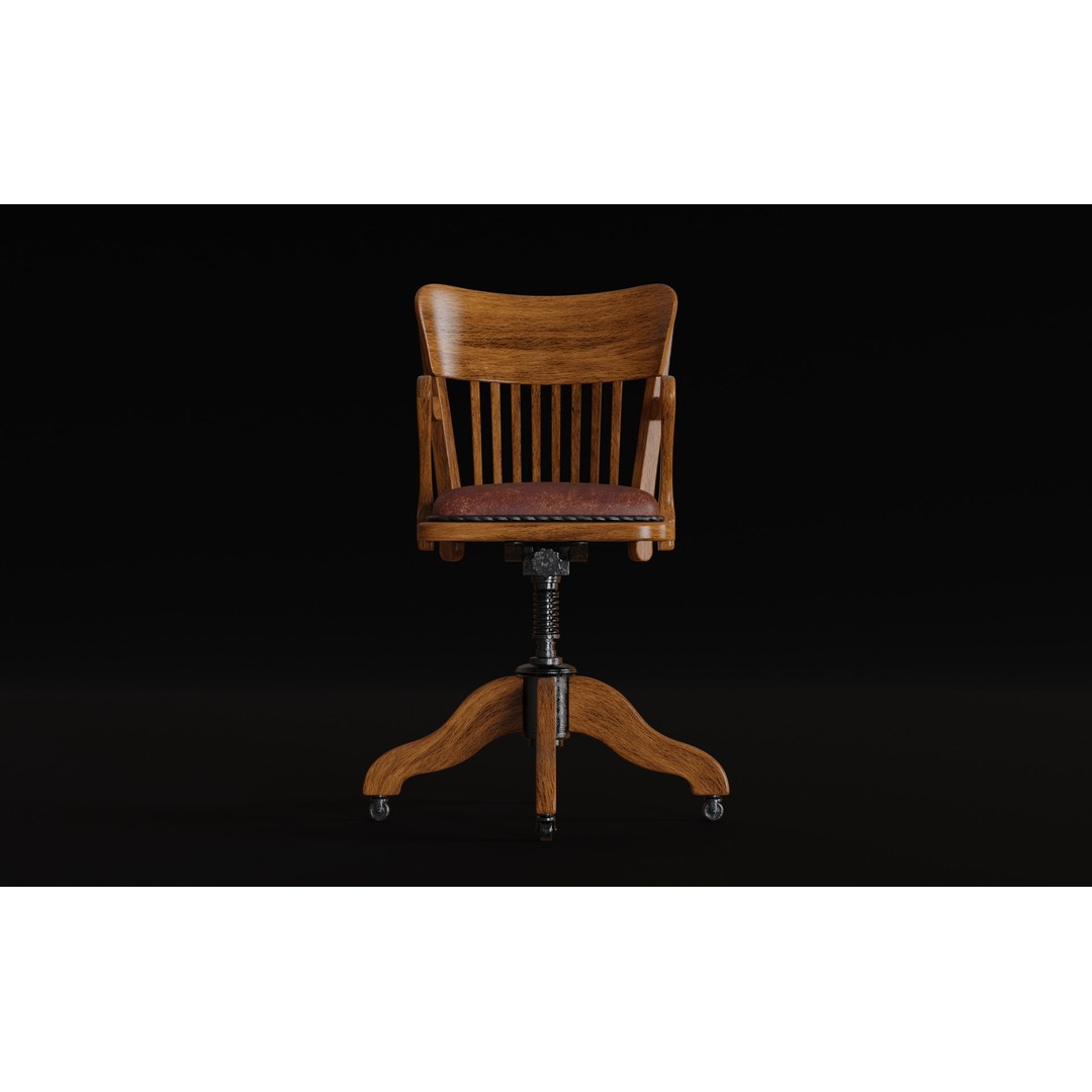 Office Chair 3D Model – Classic Design with PBR Textures, FBX, Blender - View 7