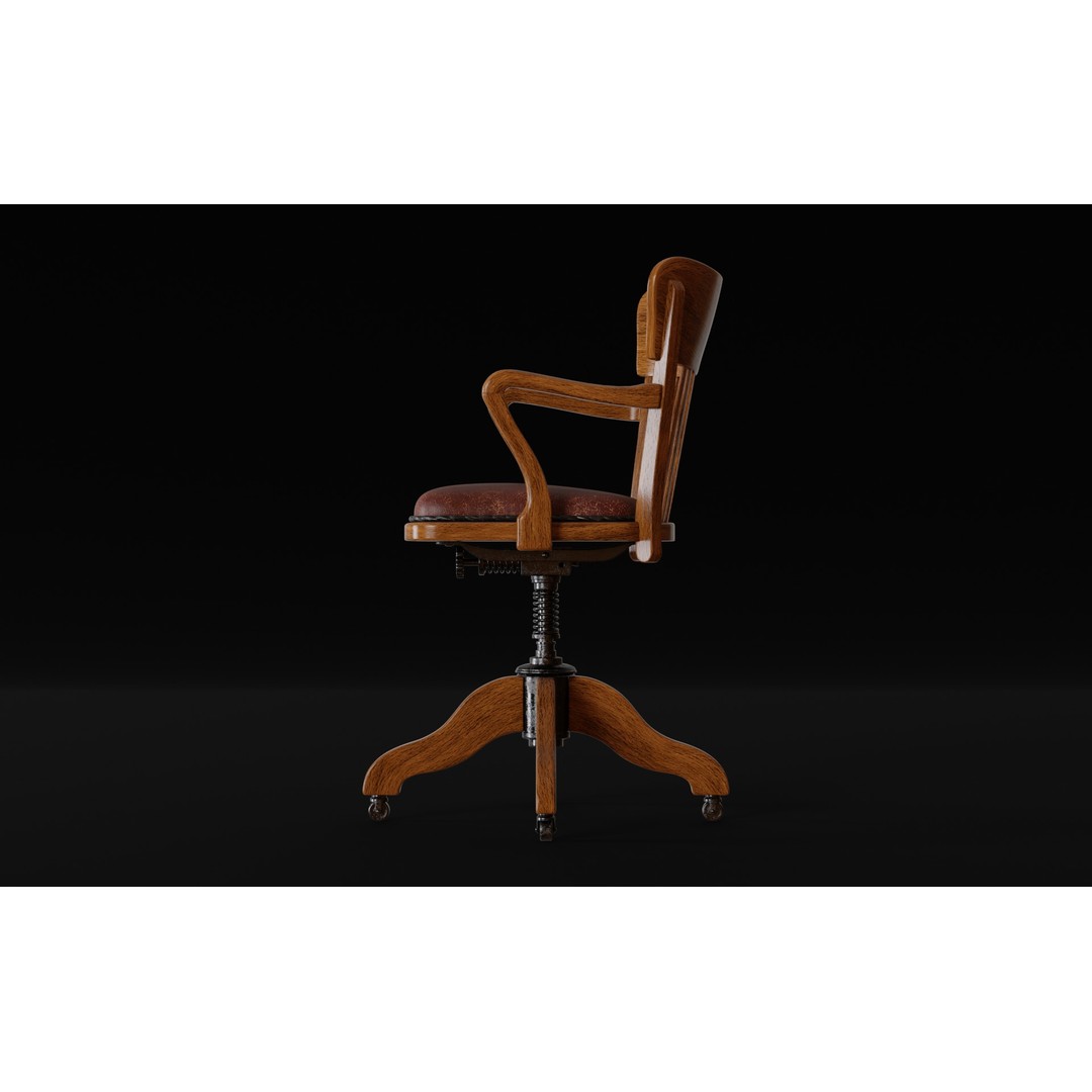 Office Chair 3D Model – Classic Design with PBR Textures, FBX, Blender - View 8