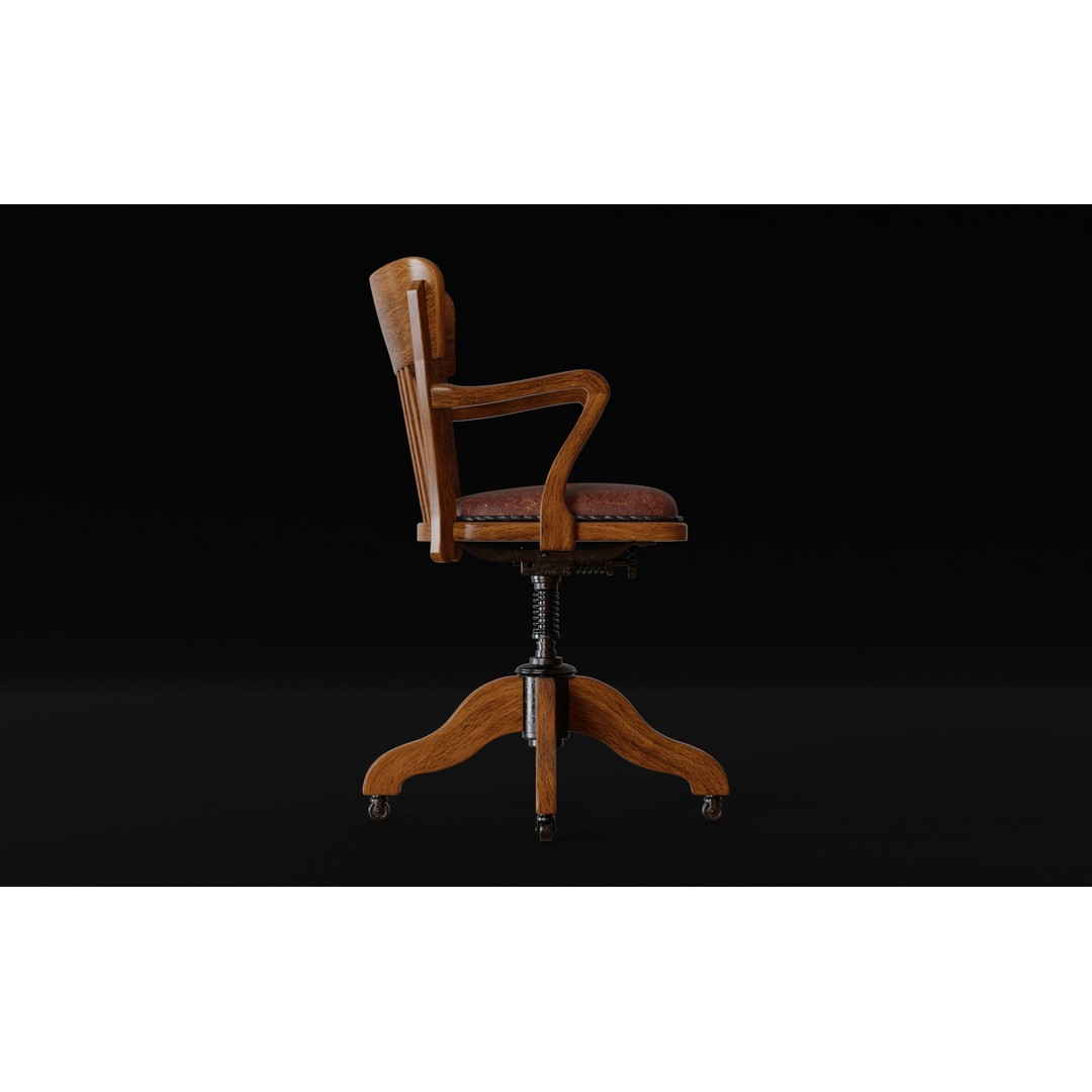 Office Chair 3D Model – Classic Design with PBR Textures, FBX, Blender - View 9
