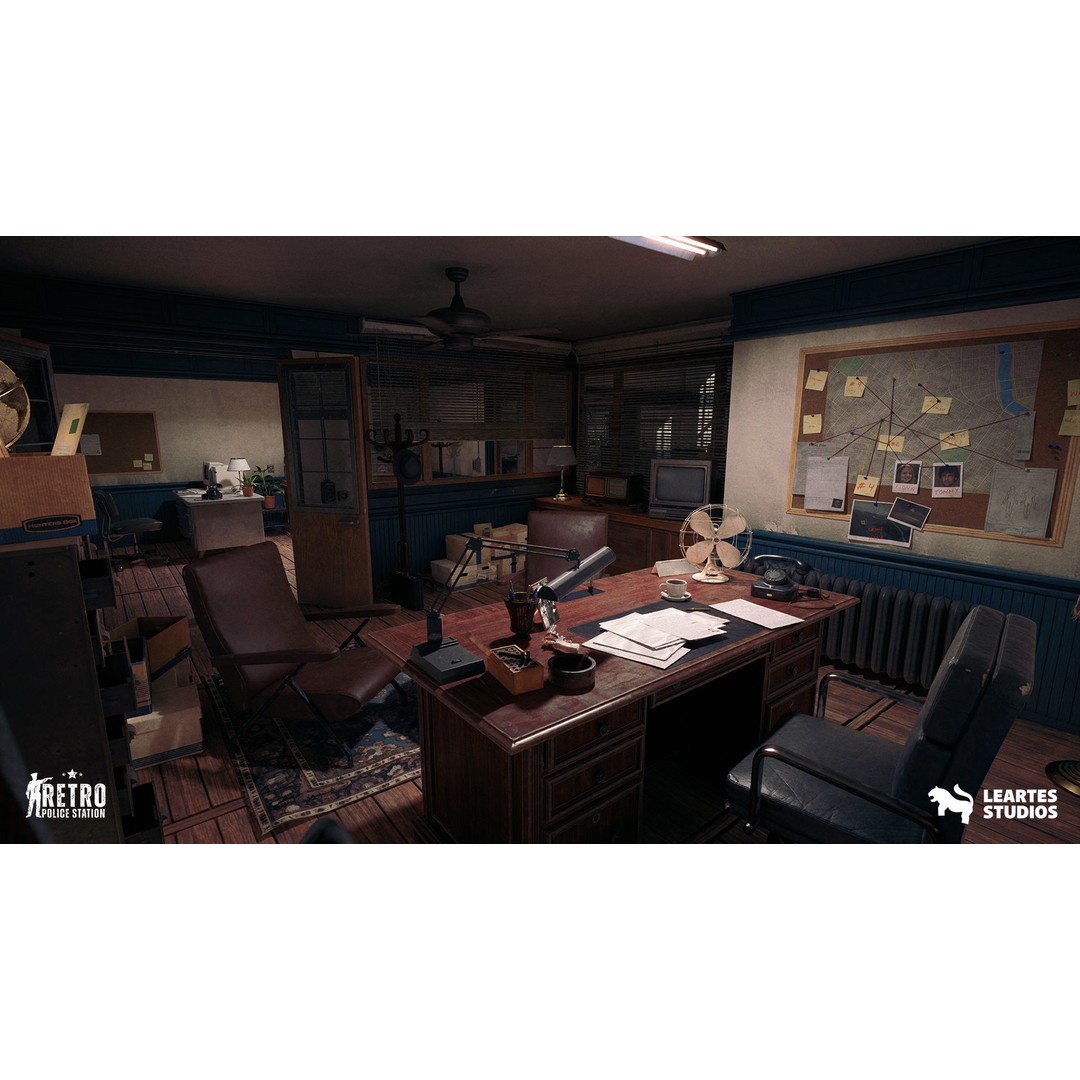 Retro Police Station 3D Model – Low Poly Game Ready Environment, FBX - View 10