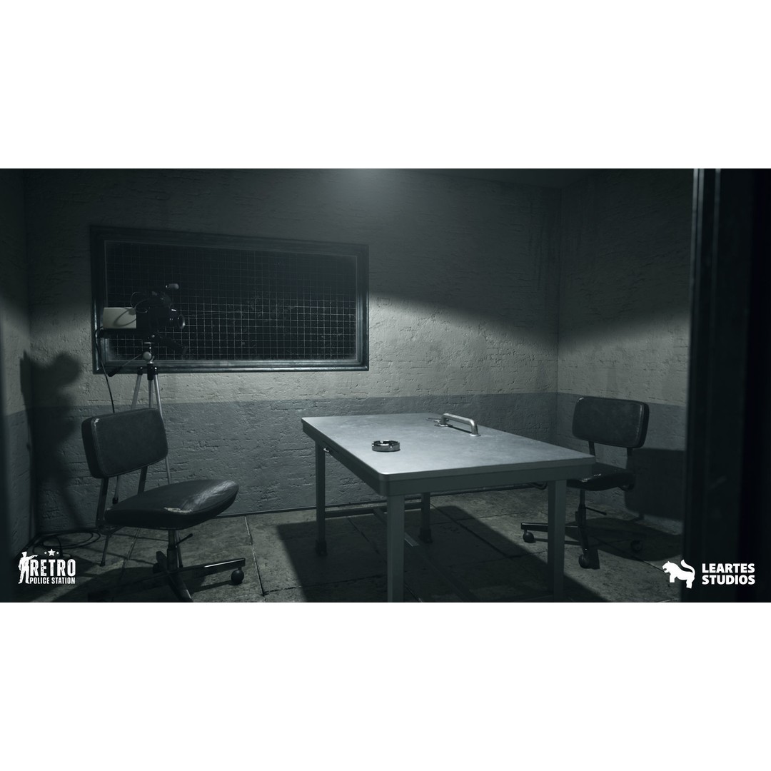 Retro Police Station 3D Model – Low Poly Game Ready Environment, FBX - View 14