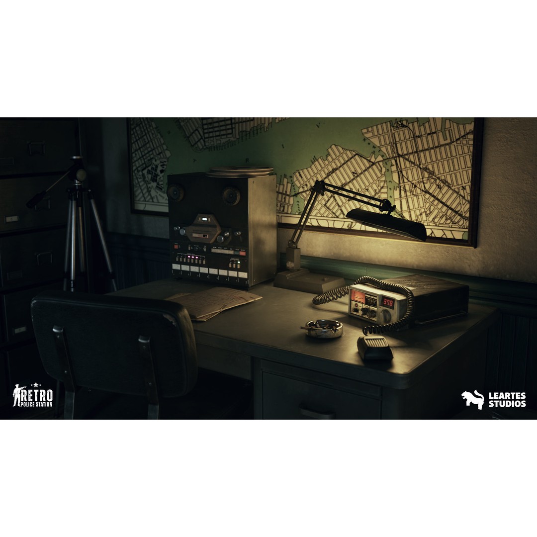 Retro Police Station 3D Model – Low Poly Game Ready Environment, FBX - View 15
