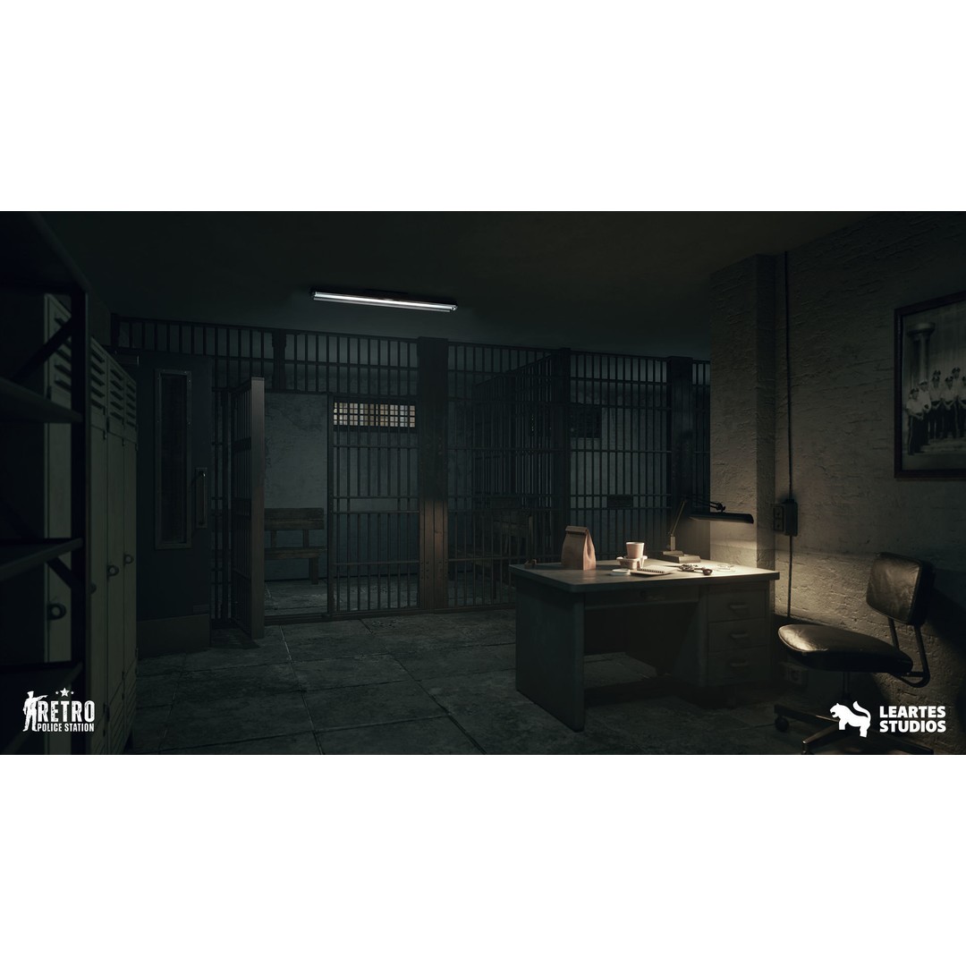 Retro Police Station 3D Model – Low Poly Game Ready Environment, FBX - View 9