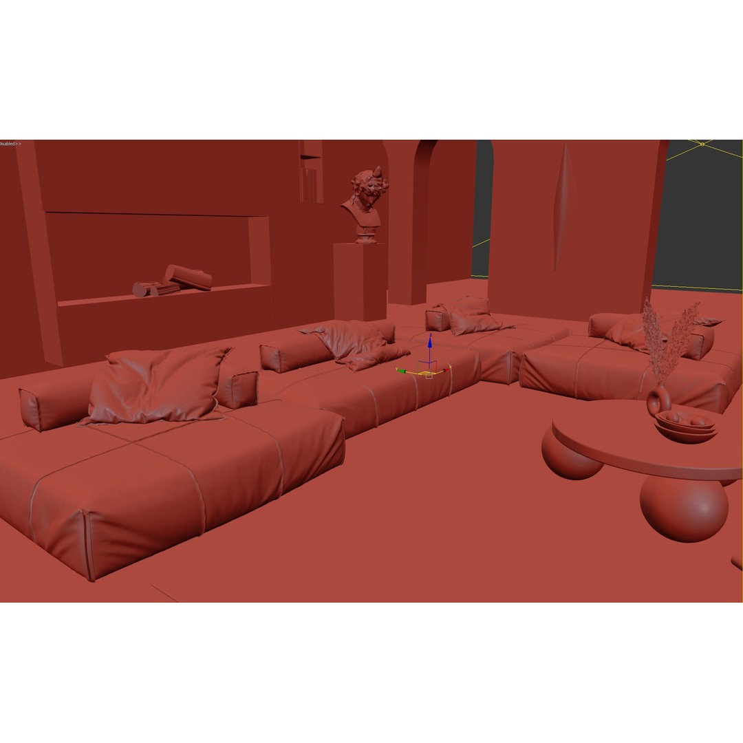 Living Room Interior 3D Model – Modern Design with Textures, FBX, OBJ - View 10