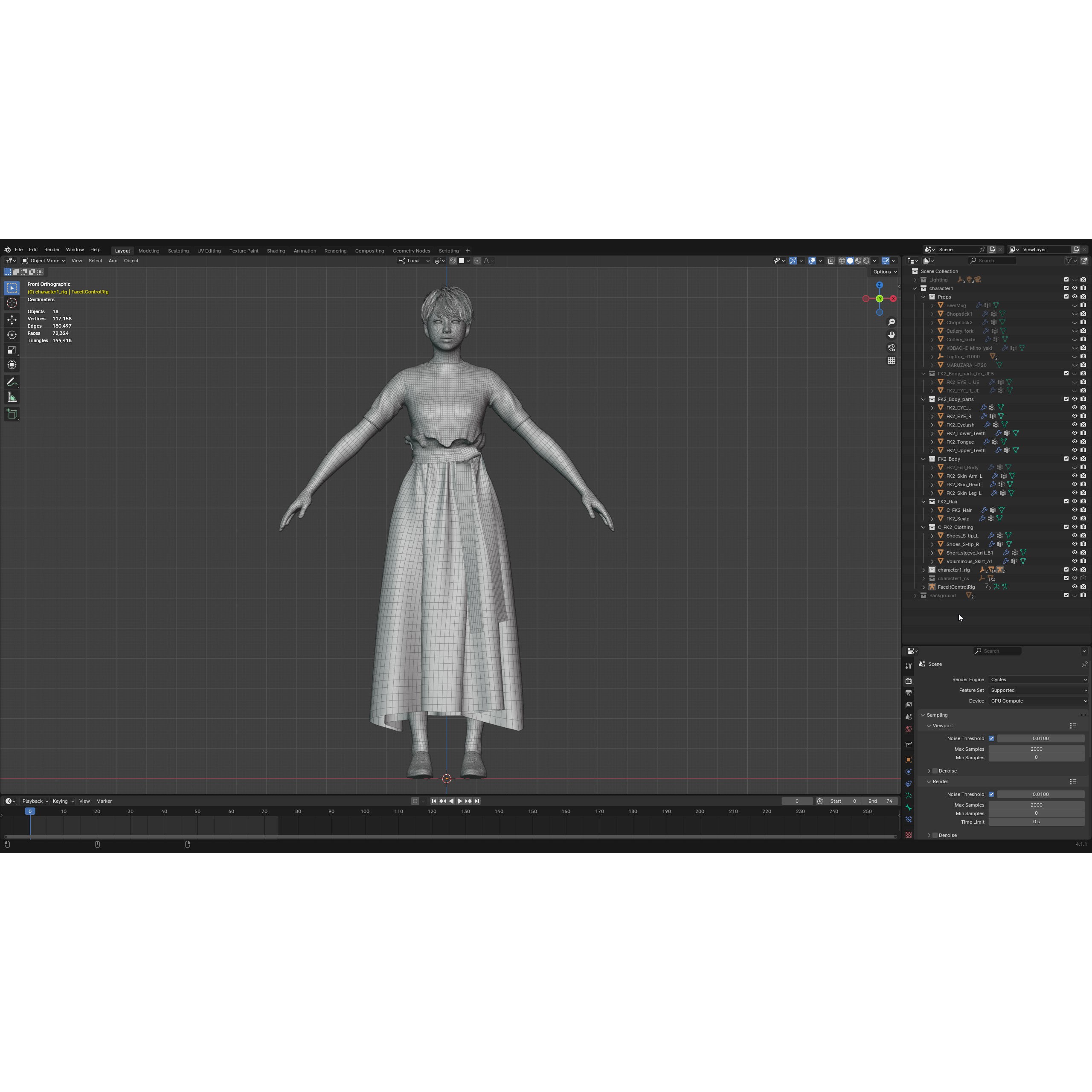Asian Casual Woman - Low-Poly Game-Ready 3D Model