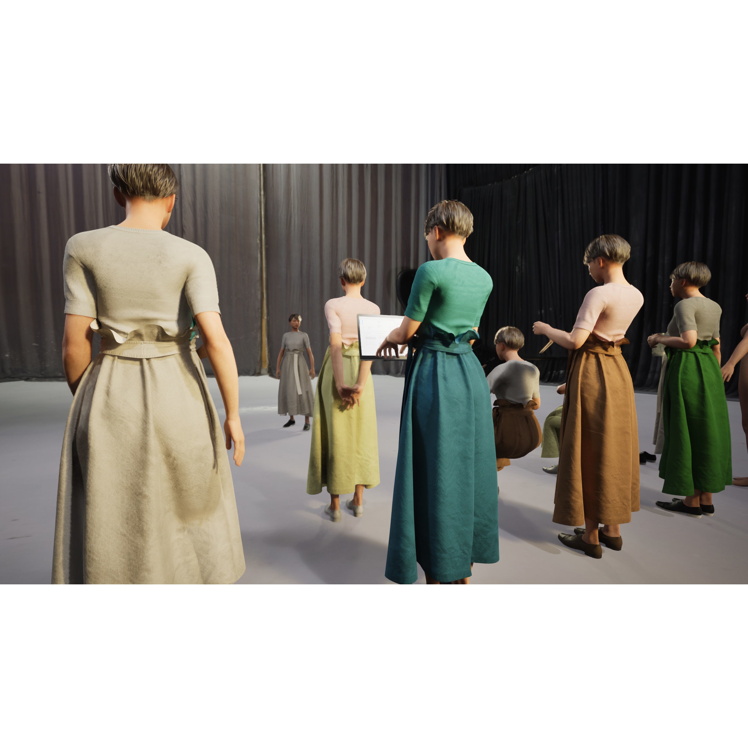 Asian Casual Woman - Low-Poly Game-Ready 3D Model - View 11