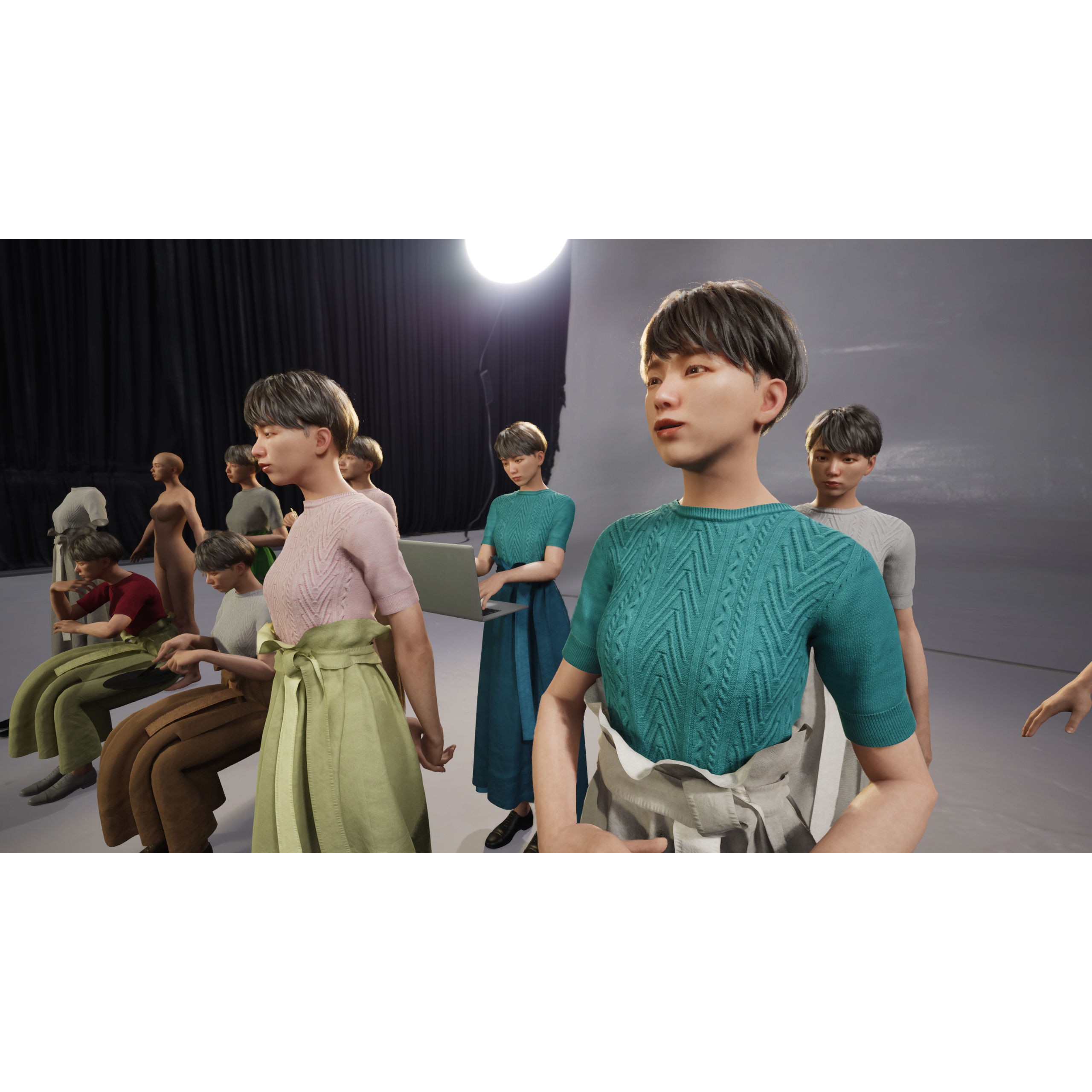 Asian Casual Woman - Low-Poly Game-Ready 3D Model - View 12