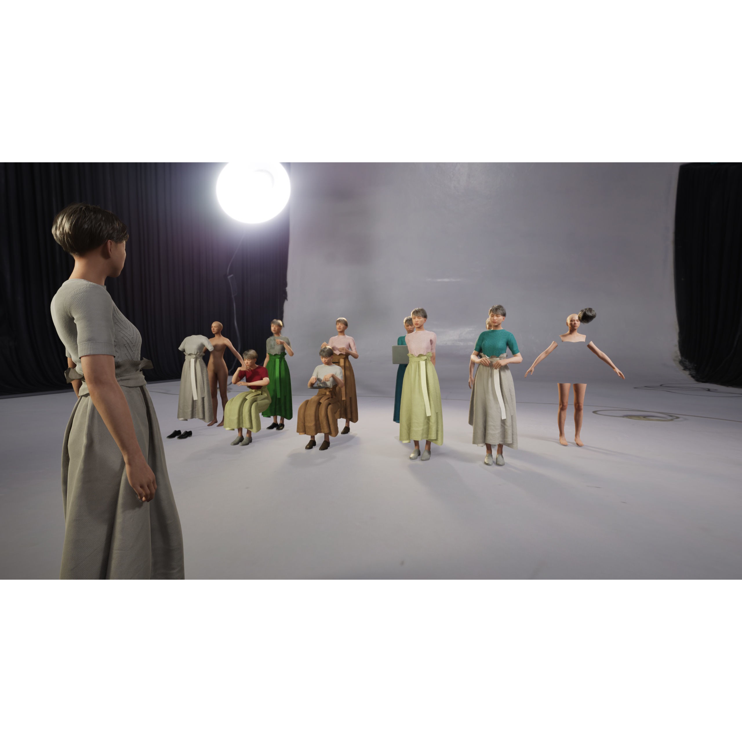 Asian Casual Woman - Low-Poly Game-Ready 3D Model - View 3