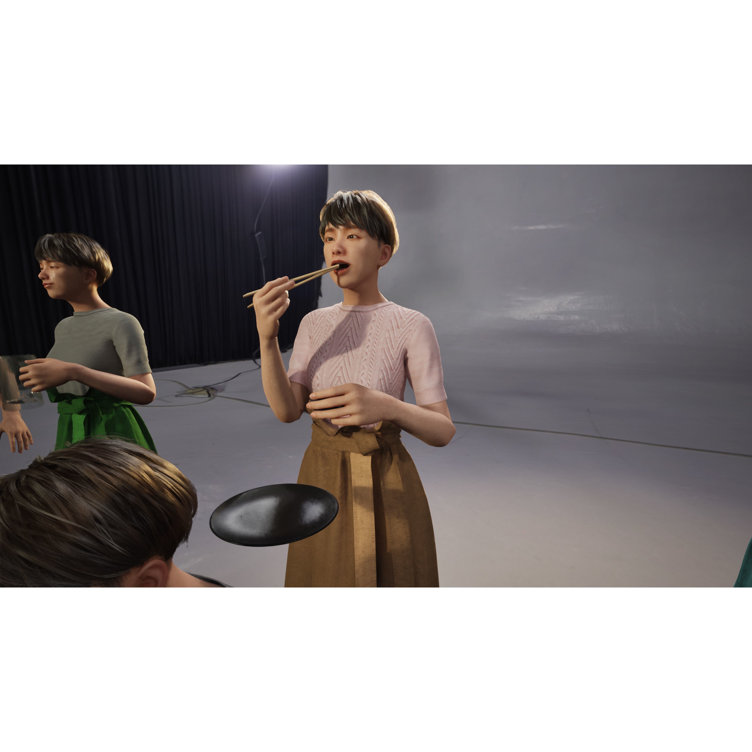 Asian Casual Woman - Low-Poly Game-Ready 3D Model - View 7