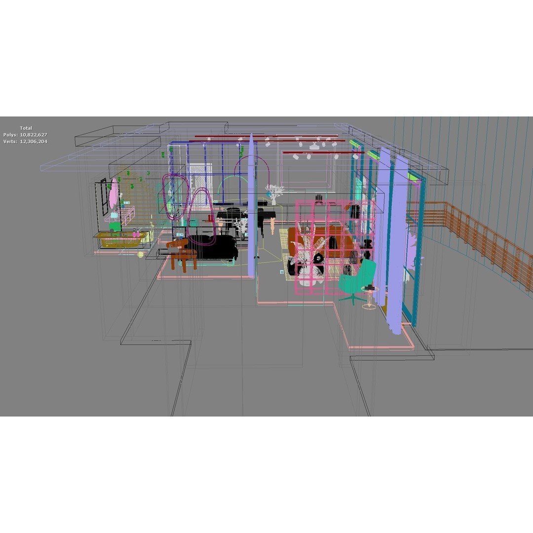 Modern Residential Interior 3D Model – High-Quality Apartment Design, FBX - View 23