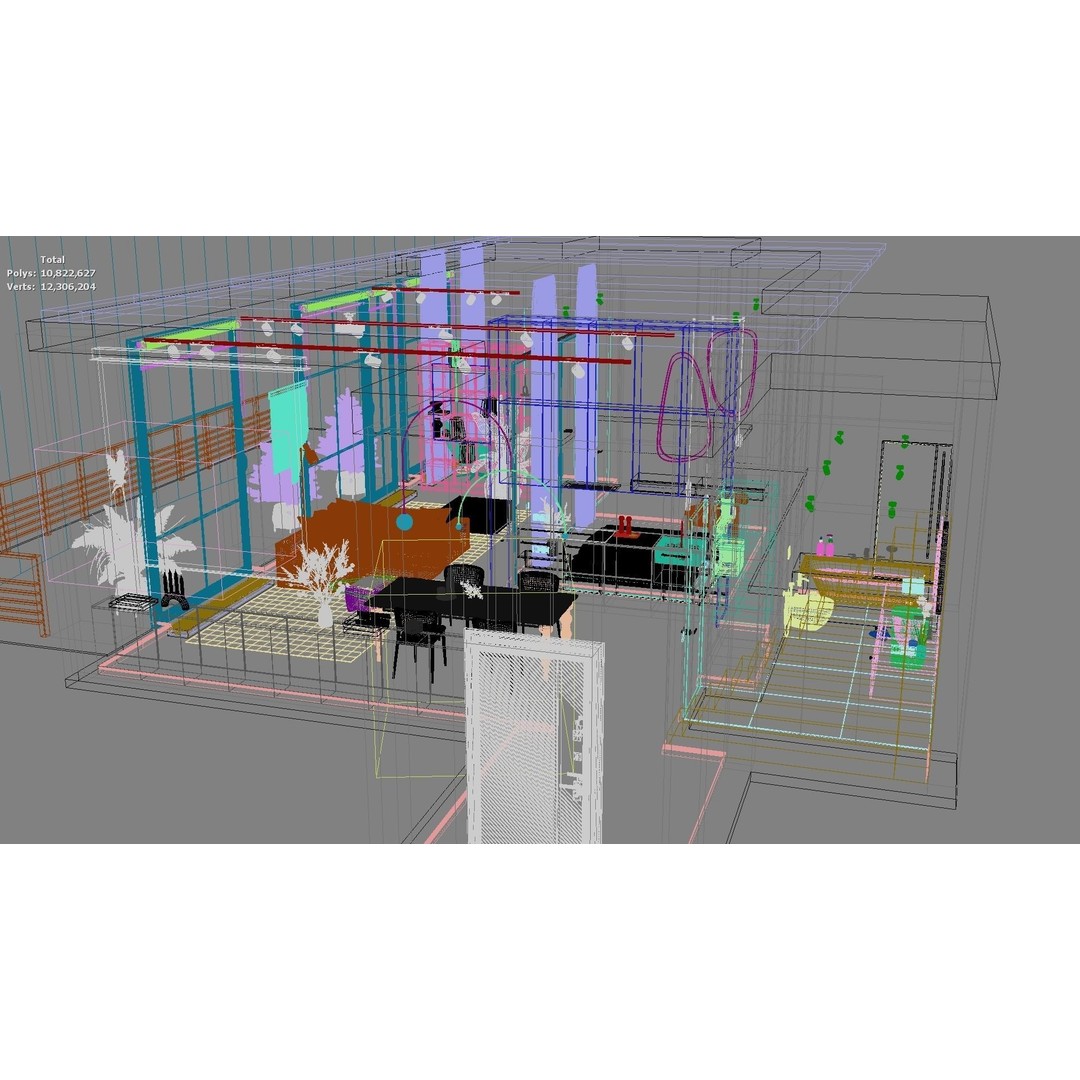 Modern Residential Interior 3D Model – High-Quality Apartment Design, FBX - View 24
