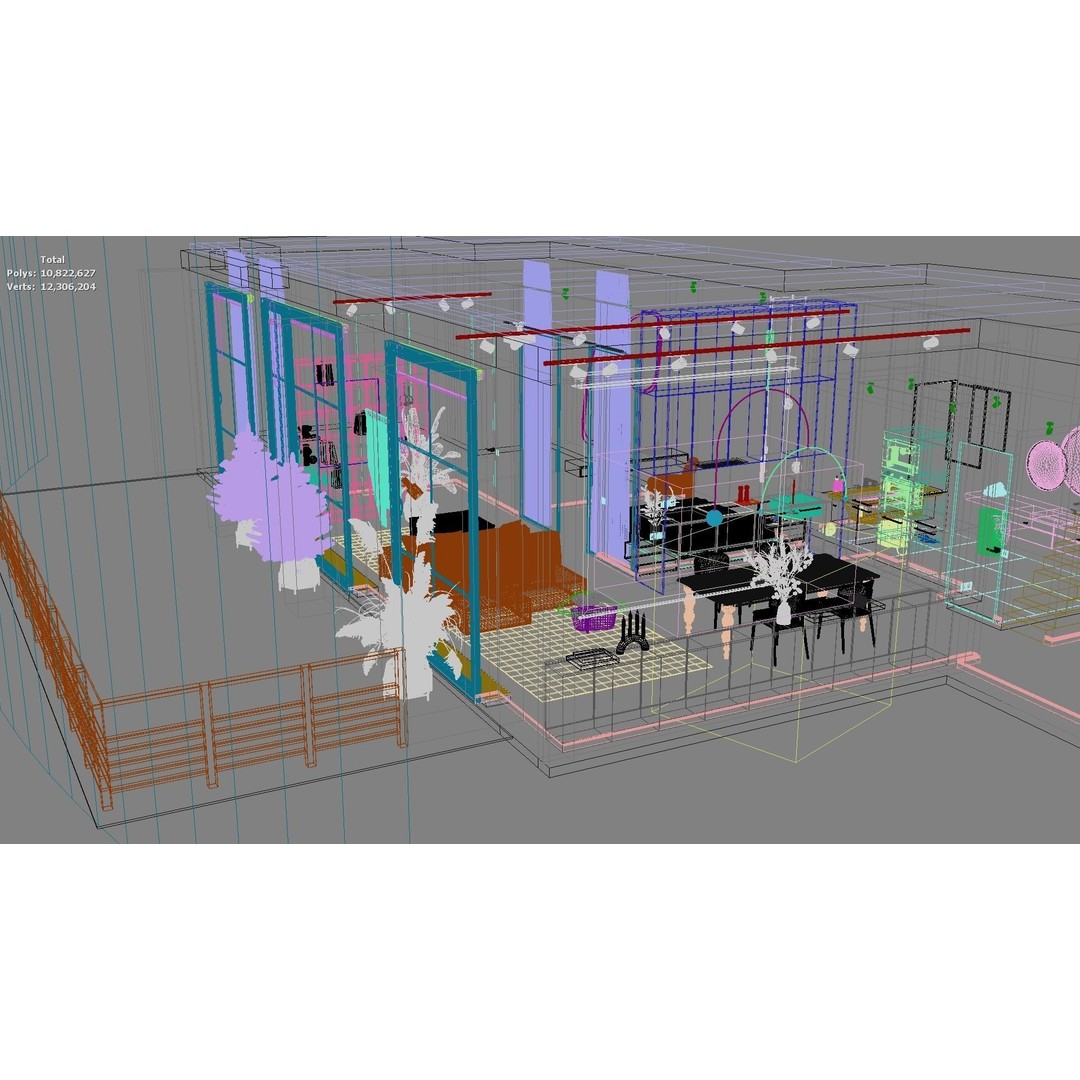Modern Residential Interior 3D Model – High-Quality Apartment Design, FBX - View 32