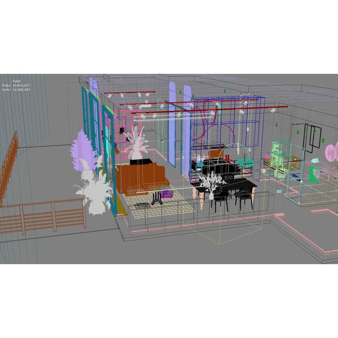 Modern Residential Interior 3D Model – High-Quality Apartment Design, FBX - View 37